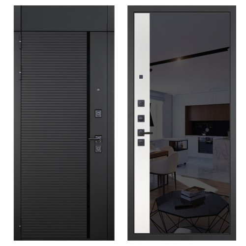 Гранит Пиано Черная с фрамугой, панель 091 зеркало макси бок тонированное черное 10 мм