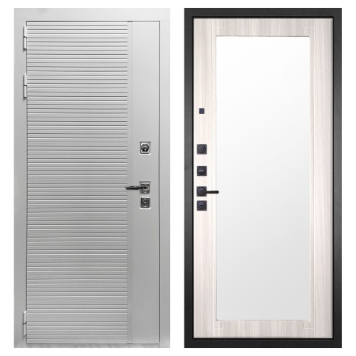 Гранит Пиано Белая, панель 017 зеркало Сандал светлый 16 мм