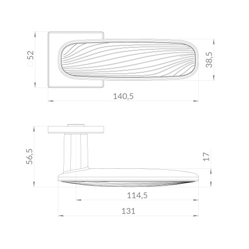 Ручка Punto (Пунто) раздельная K.EST.Q52.SHADE SSC/WH-16 сатинированный хром/белый 