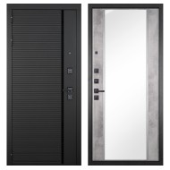 Гранит Пиано Черная, панель 051 зеркало Бетон светлый 16 мм