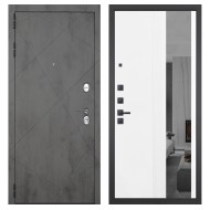 Гранит Дуэт, панель 085 Белый рельеф софт с тонированным зеркало 10 мм