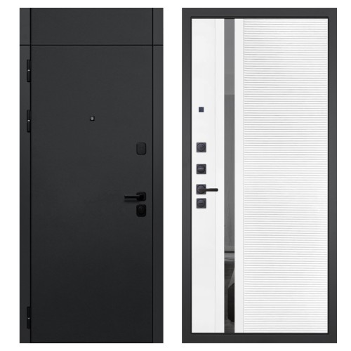 Гранит Горизонт с фрамугой, панель 089 Белый софт с зеркальной тонированной вставкой 10 мм