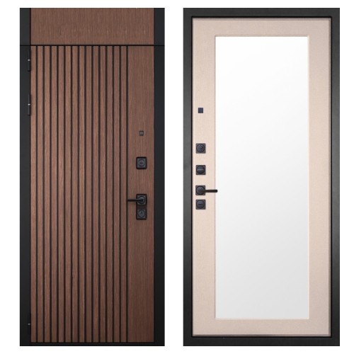 Гранит Шторм с фрамугой, панель 014 зеркало Капучино 16 мм