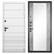 Гранит Роял белая NEW, панель 051 зеркало Бетон светлый 16 мм