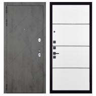 Гранит Дуэт, панель 079 Белый софт, черный молдинг 12 мм