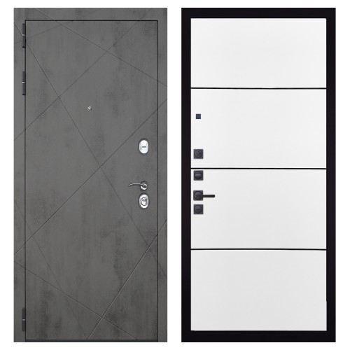 Гранит Дуэт, панель 079 Белый софт, черный молдинг 12 мм