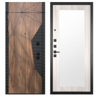 Гранит Континент с фрамугой, панель 017 зеркало Сандал светлый 16 мм