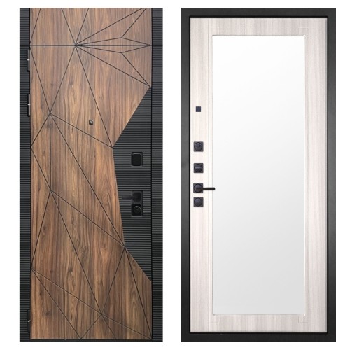 Гранит Континент с фрамугой, панель 017 зеркало Сандал светлый 16 мм