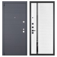 Гранит С64, панель 089 Белый софт с зеркальной тонированной вставкой 10 мм