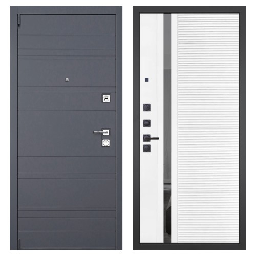 Гранит С64, панель 089 Белый софт с зеркальной тонированной вставкой 10 мм