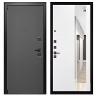 Гранит Лайт Графит, панель 083 Белый софт зеркало 10 мм