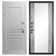 Гранит Лира Белая, панель 051 зеркало Бетон светлый 16 мм