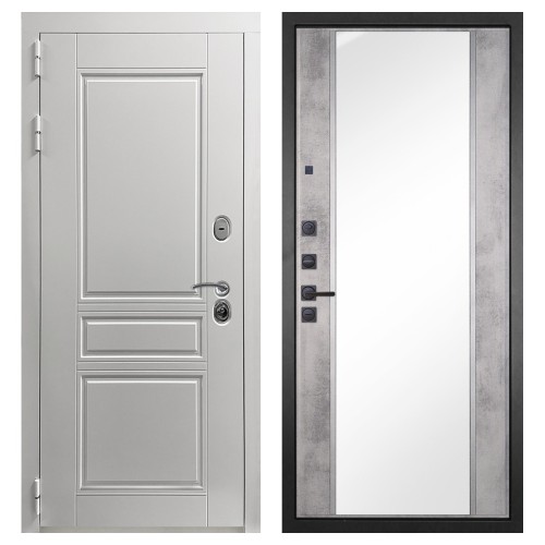 Гранит Лира Белая, панель 051 зеркало Бетон светлый 16 мм