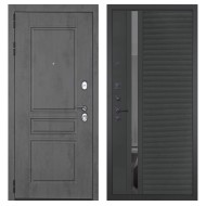 Гранит Лира, панель 090 Черный кварц с зеркальной тонированной вставкой 10 мм