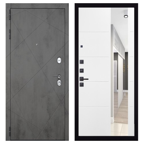 Гранит Дуэт, панель 083 Белый софт зеркало 10 мм