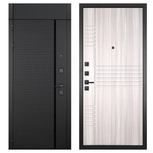 Гранит Пиано Черная с фрамугой, панель 015 Сандал светлый 16 мм