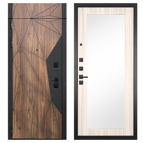 Гранит Континент с фрамугой, панель 026 зеркало Лиственница 10 мм