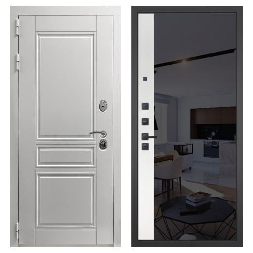 Гранит Лира Белая, панель 091 зеркало макси бок тонированное черное 10 мм