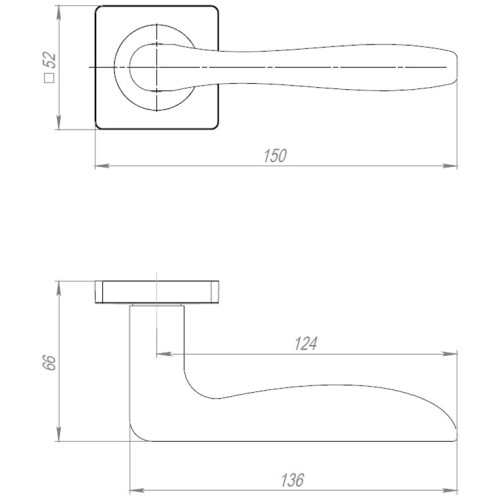 Ручка Ajax (Аякс) раздельная K.JK51.IND VOLTA BL-24 черный (белая коробка) 