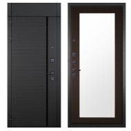 Гранит Пиано Черная с фрамугой, панель 011 зеркало Венге 16 мм