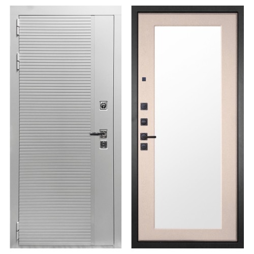 Гранит Пиано Белая, панель 014 зеркало Капучино 16 мм