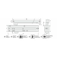 Дверной доводчик NOTEDO DC-045-155 SL+HO+DA+BC PRO