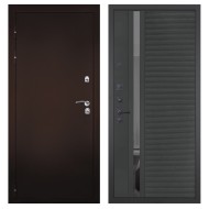 Гранит Терморазрыв, панель 090 Черный кварц с зеркальной тонированной вставкой 10 мм