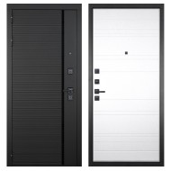 Гранит Пиано Черная, панель 021 Белый матовый 16 мм