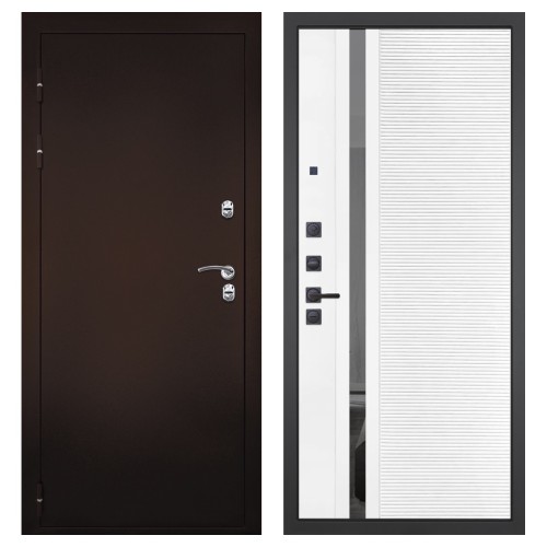 Гранит Терморазрыв, панель 089 Белый софт с зеркальной тонированной вставкой 10 мм