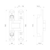 Петля Armadillo (Армадилло) скрытой установки U3D3400.TG BL черный TECH 