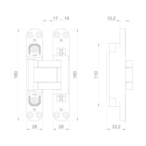 Петля Armadillo (Армадилло) скрытой установки U3D3400.TG BL черный TECH 