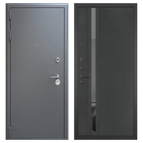 Гранит 7024, панель 090 Черный кварц с зеркальной тонированной вставкой 10 мм