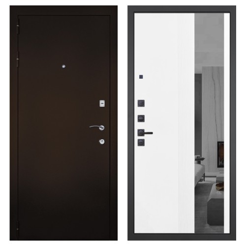 Гранит М1, панель 085 Белый рельеф софт с тонированным зеркало 10 мм