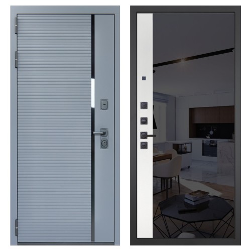 Гранит Роял белая, панель 091 зеркало макси бок тонированное черное 10 мм