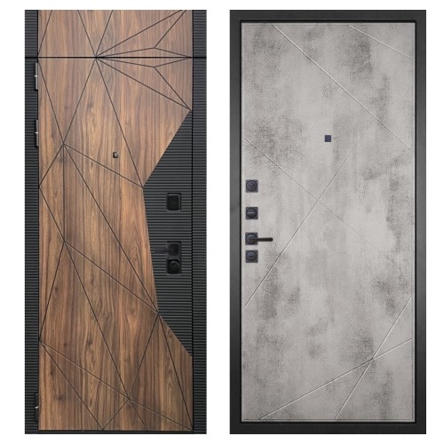 Гранит Континент с фрамугой, панель 044 Бетон светлый 12 мм