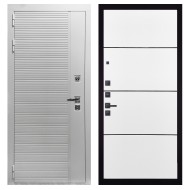 Гранит Пиано Белая, панель 079 Белый софт, черный молдинг 12 мм