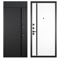 Гранит Пиано Черная с фрамугой, панель 053 Пиано белая 12 мм