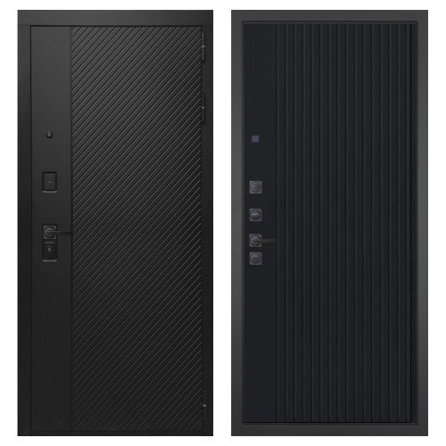 Гранит Симметрия, панель 088 Черный кварц с фрезеровкой 10 мм