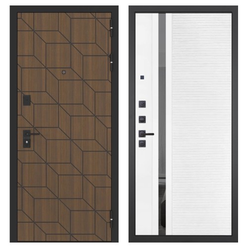 Гранит Плэй, панель 089 Белый софт с зеркальной тонированной вставкой 10 мм