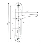 Ручка дверная Zenit (Зенит) на планке РФ1-55.17 (медь) 