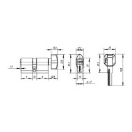 Цилиндровый Punto (Пунто) механизм MaxPro7002Knob70mm(30+10+30) CP хром 7key с вертушкой 