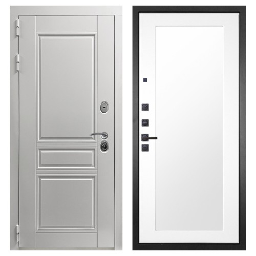 Гранит Лира Белая, панель 010 зеркало Белый матовый 16 мм