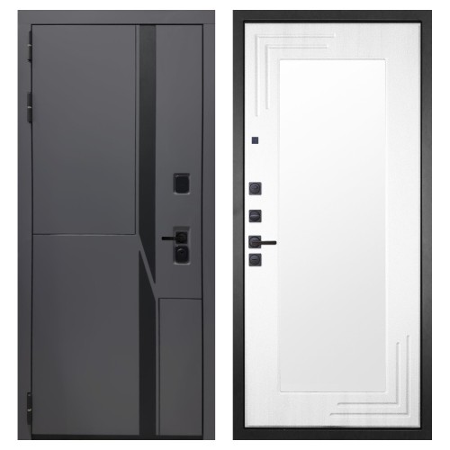 Гранит НаноБлэк лайн, панель 019 зеркало Белый ясень 16 мм