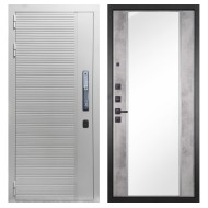 Гранит Пиано Смарт Белая, панель 051 зеркало Бетон светлый 16 мм