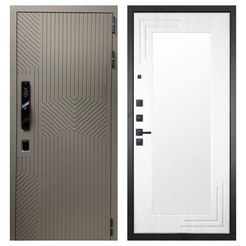 Гранит Смарт Нанорельеф, панель 019 зеркало Белый ясень 16 мм