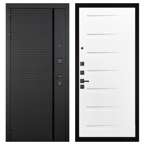 Гранит Пиано Черная, панель 081 Белый Горизонт 10 мм