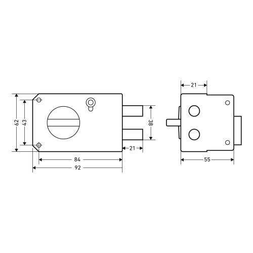 Замок Omega (Омега) накладной цилиндровый ЗН-2 ЗАЗ медь 