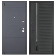 Гранит С65, панель 090 Черный кварц с зеркальной тонированной вставкой 10 мм