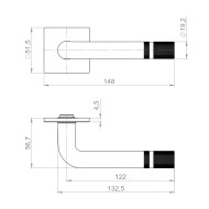 Ручка Armadillo (Армадилло) раздельная K.YM.CANNOLI BL-26 черный 