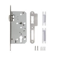 Замок Fuaro (Фуаро) врезной DD.INOX/C-55.72/R с роликовой защелкой (лиц.планка 20 мм) 